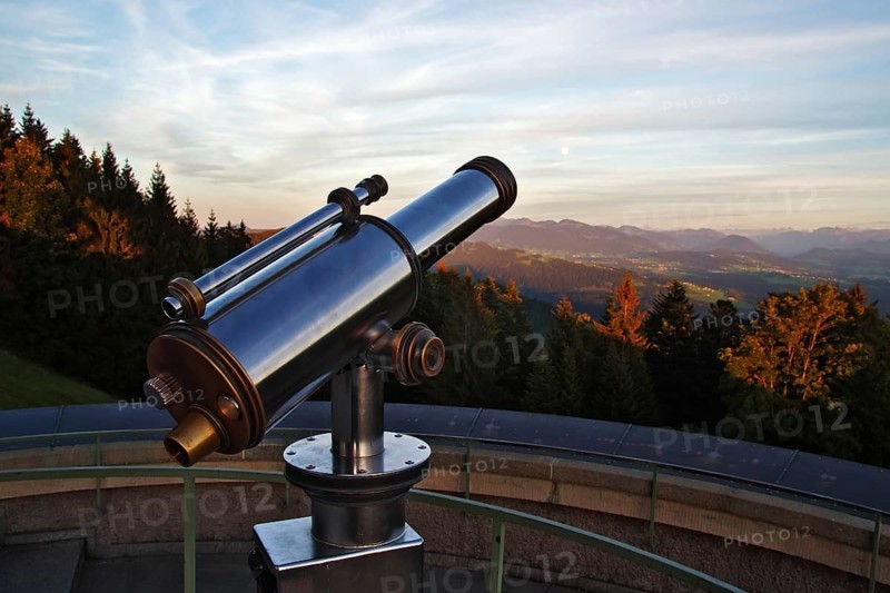 Observation telescope, panoramic view from the Pfänder into the Bregenzerwald and the Allgäu