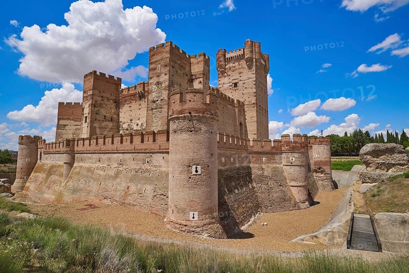 Medina del Campo village in Spain Mota castle in Valladolid at Castile Leon