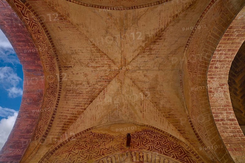 Alhambra arch Puerta del vino ceiling in Granada of Spain Wine Door