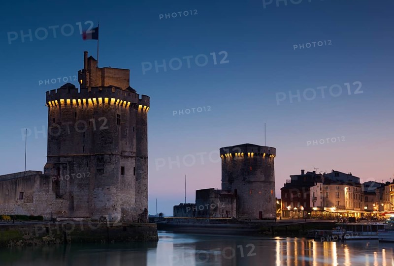 St. Nicholas and La Chaine towers, La Rochelle, Charente-Maritime, France, Europe
