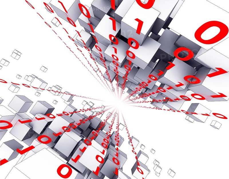 3D illustration of a matrix concept