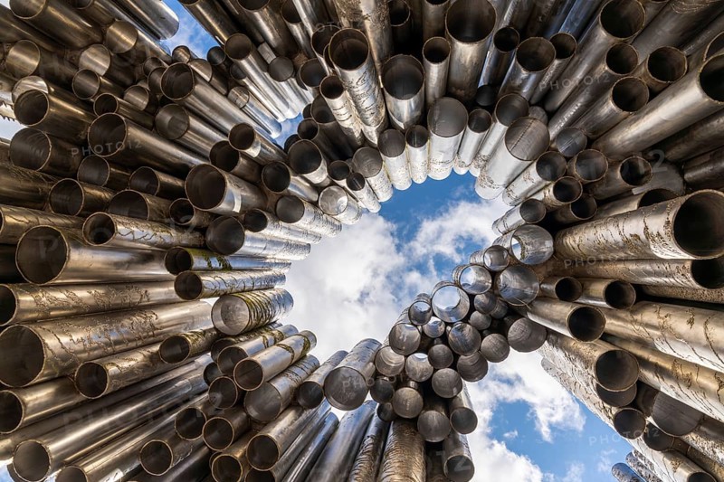 Helsinki, Finland: 4 August, 2021: abstract close up view of the Sibelius Monument in downtown Helsinki