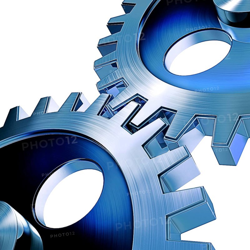 high resolution 3D rendering of a gears concept