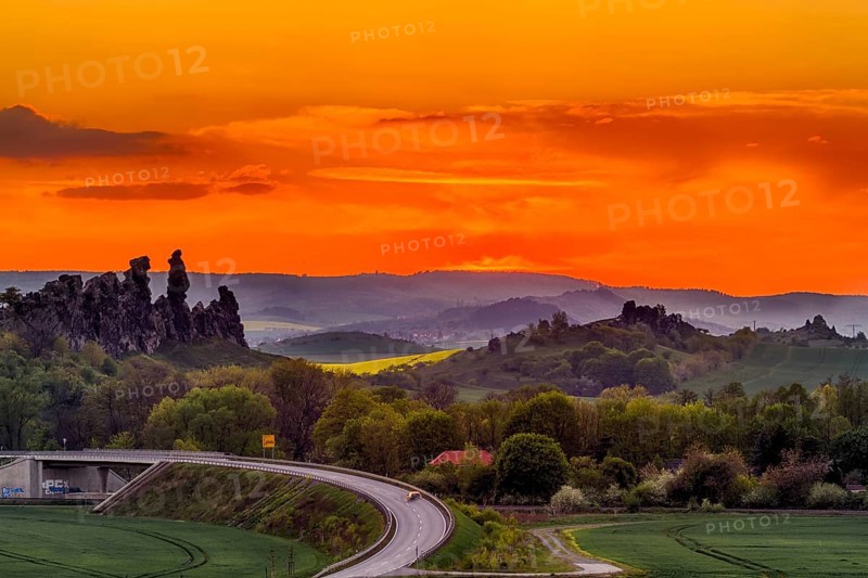 Devil's Wall near Thale at sunset