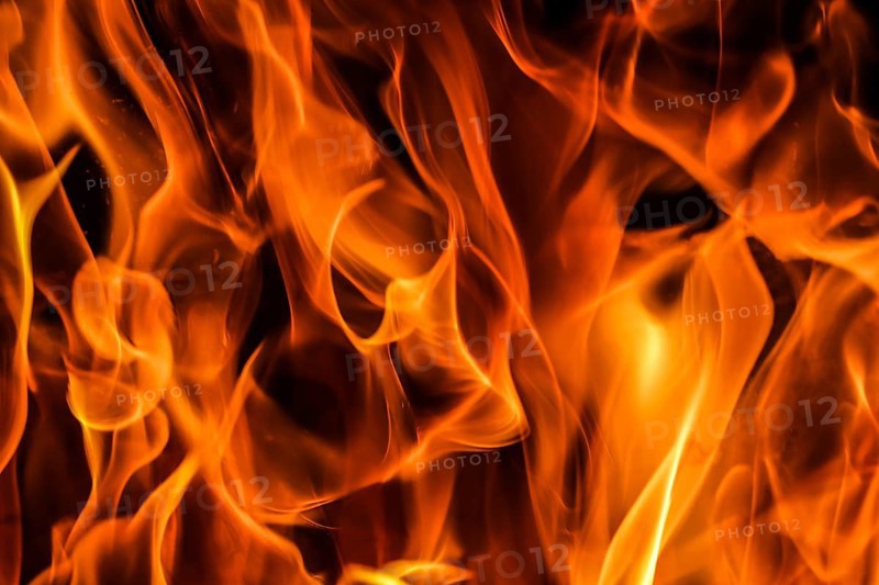 Flames of fire on a black background. The mystery of fire