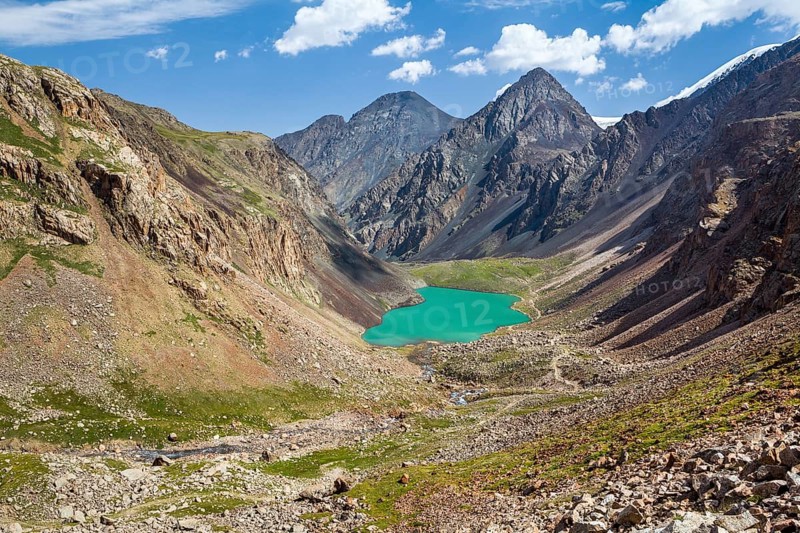 Amazing mountain lake in Kirghizia, Tien Shan