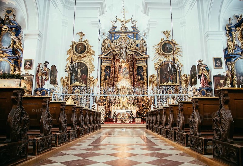 Historic baroque church in Austria, golden ornaments