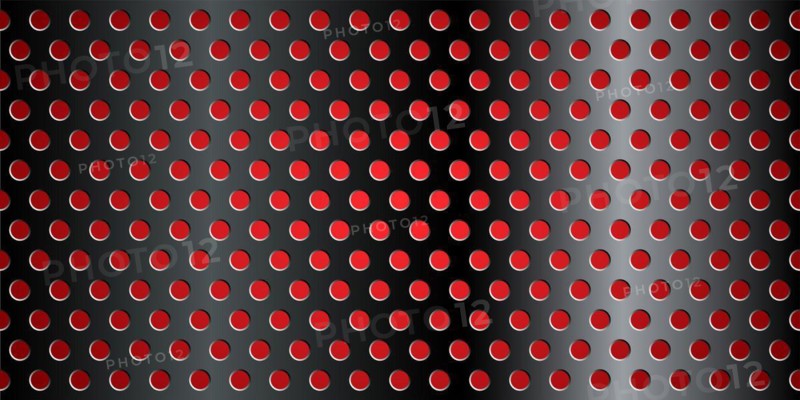 Metal grid texture with red background, vector illustration