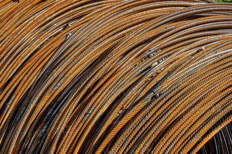 Rusted reinforcing steel, Kempten, Allgäu, Bavaria, Germany, Europe
