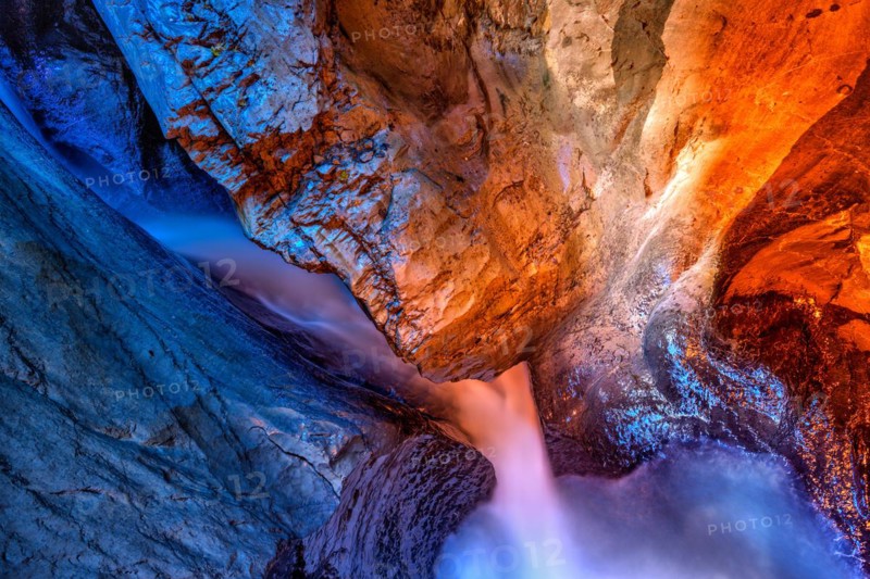Trümmelbach Falls, Underground waterfall, Switzerland. Underground waterfall, Switzerland, Europe