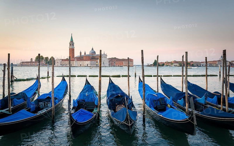 San Giorgio Maggiore in Venice with gondola in foreground