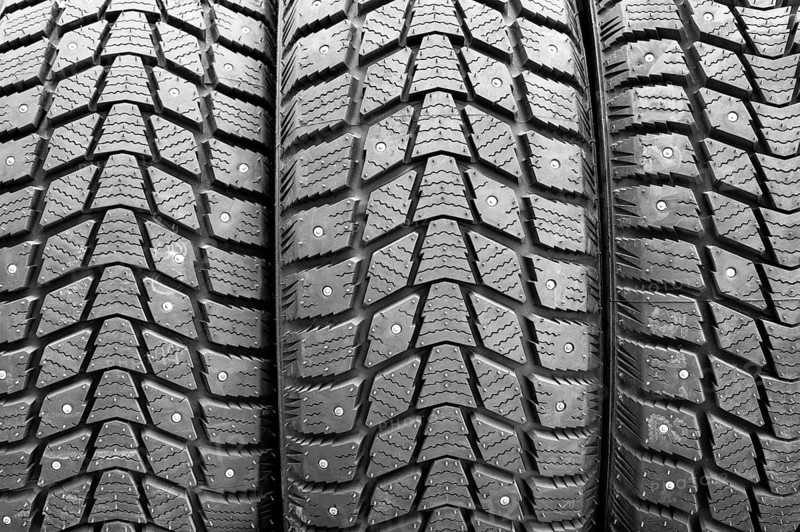 Winter tires, closeup shot