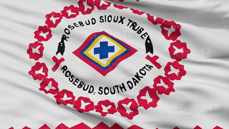Rosebud Reservation Indian Flag, Closeup View