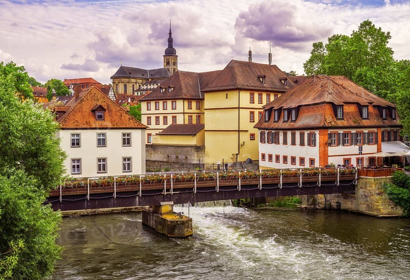 Historic old town of Bamberg (Franconia, Germany) at the river Regnitz