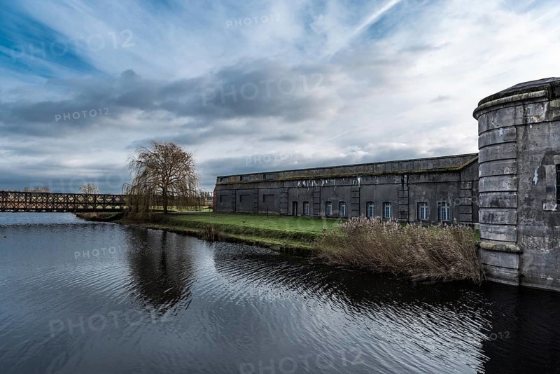 Breendonk, Belgium, 12 09 2017: old WWII Prison camp defence walls, Europe