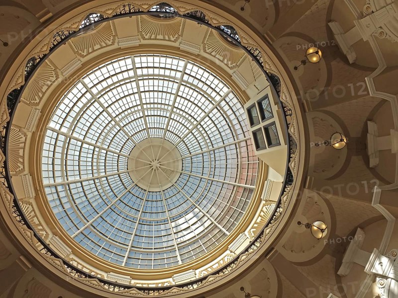 Blackpool, Lancashire, United Kingdom, 5 March 2022: the glass dome inside the entrance of the historic winter gardens building in Blackpool, Europe