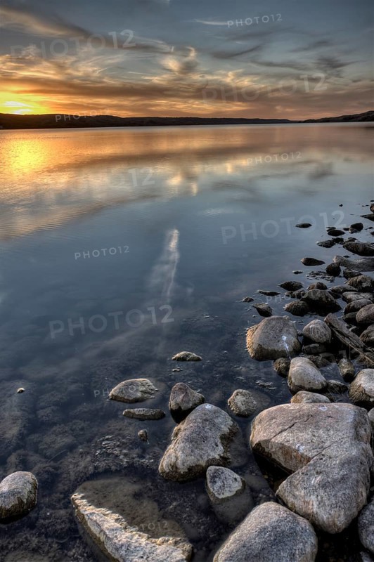 Buffalo Pound Lake at Sunset colorful and serene