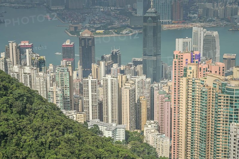 City panorama seen from Victoria Peak, Hong Kong, People's Republic of China, Asia