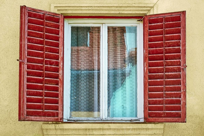 Window with Opened Wooden Shutters in Sigisoara, Romania Sigisoara, Romania, Europe