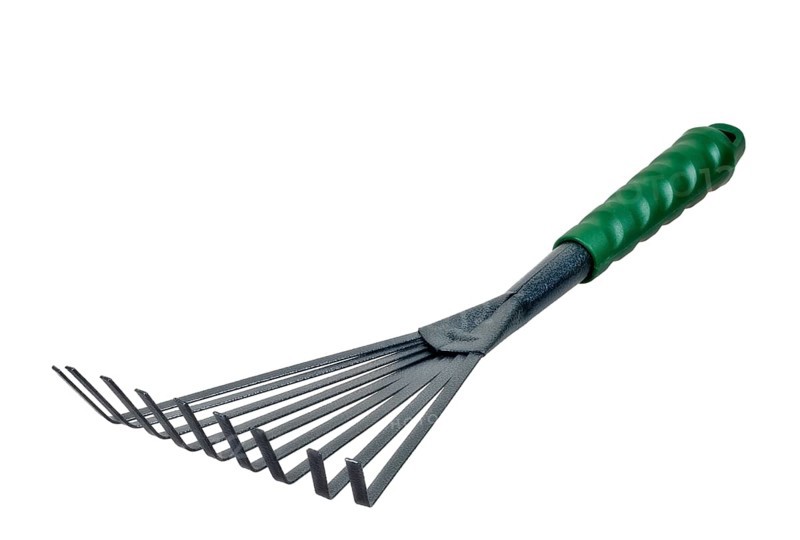 Closeup of an isolated wire-tooth rake