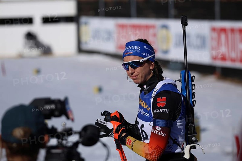 Served: Franziska Preuß (SC Haag) at the IBU Biathlon World Championships Lenzerheide 2025, Lenzerheide, Switzerland / SUI / CH
