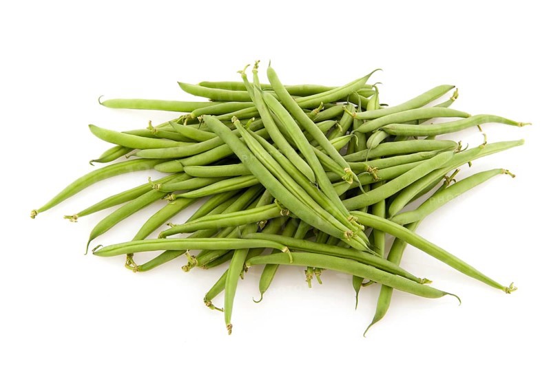 String beans as healthy vegetables isolated over white