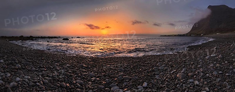Sundown on the beach of Valle grain Rey, La Gomera