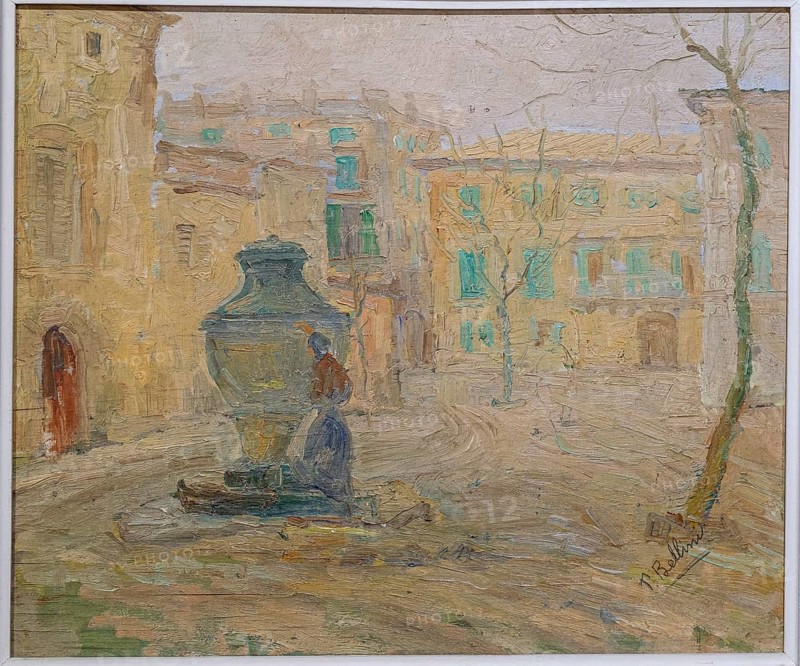 Paisatge urba, 1930, Felipe Bellini, oil on canvas, pollensa museum, Majorca, Balearic Islands, Spain, Europe