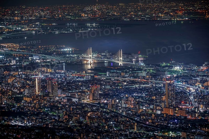 Night view of Kobe from Ichige. Shooting Location: Kobe city, Hyogo Pref