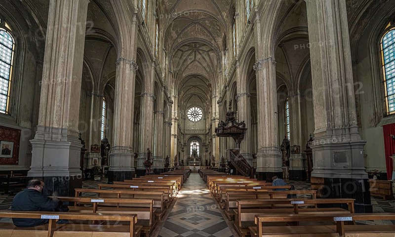 Brussels City Center, Brussels Capital Region, Belgium, 06 20 2020 Interior of the Saint Catherine church, Europe