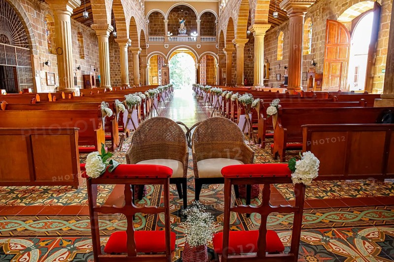 Interior colonial Cathedral of the Immaculate Conception, Barichara, Colombia, South America
