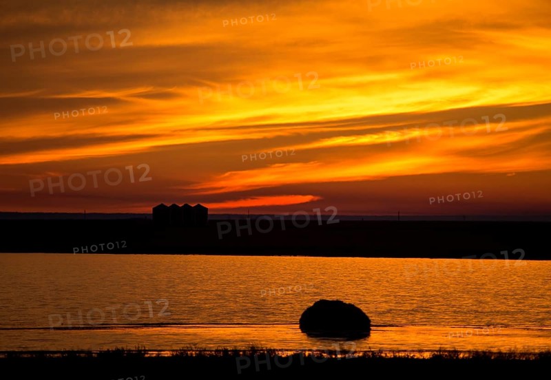 Sunset Rural Saskatchewan near Moose Jaw farmland
