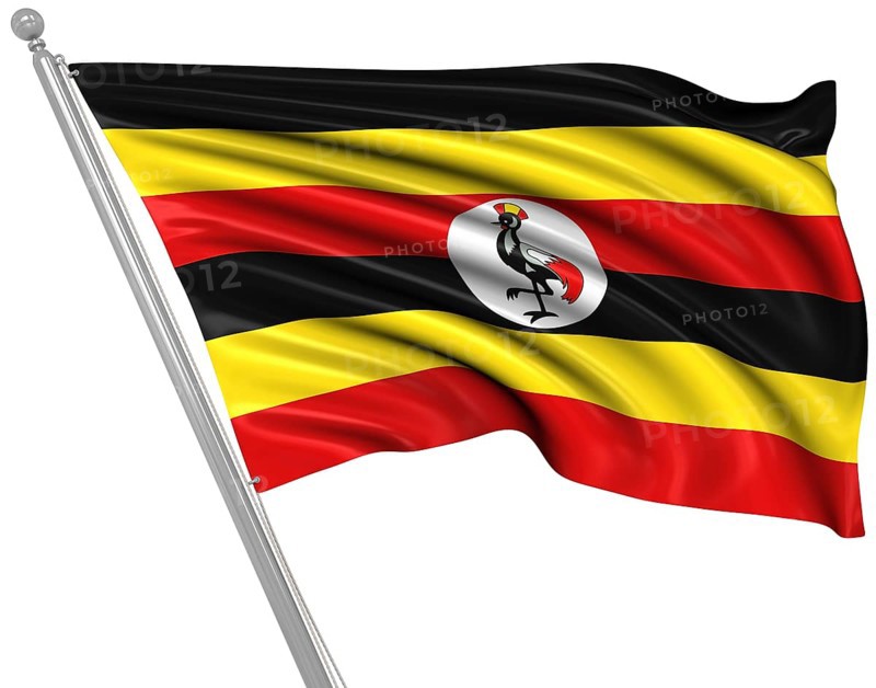 Flag of Uganda, This is a computer generated and 3d rendered image
