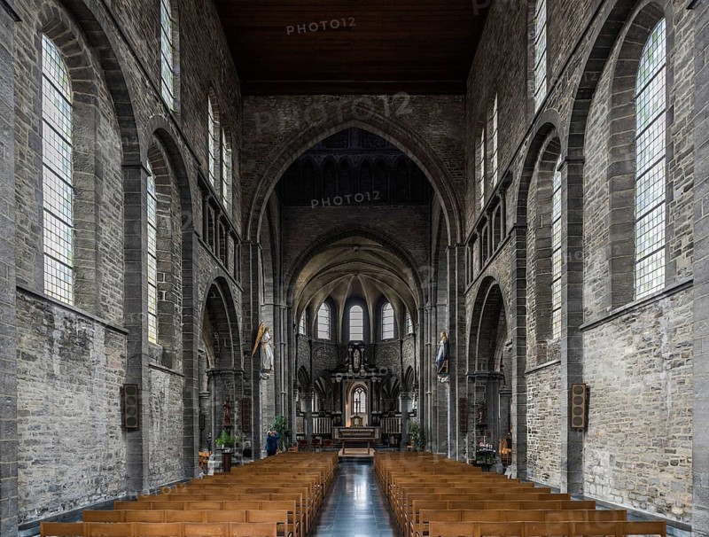 Tournai Doornik, Walloon Region, Belgium, 08 14 2019 Interior design of the Saint Quentin catholic Roman church, Europe