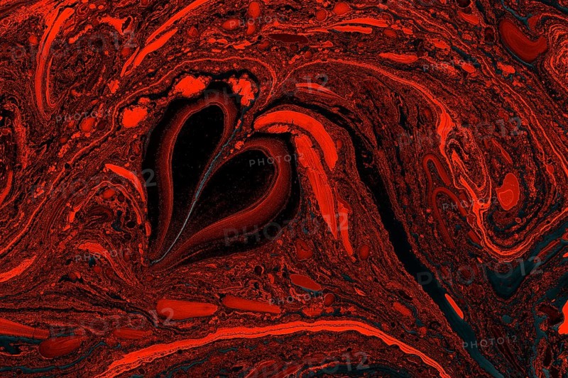 Beautiful abstract art of Ebru marbling painting techniques on water with paintsn for fabric, design