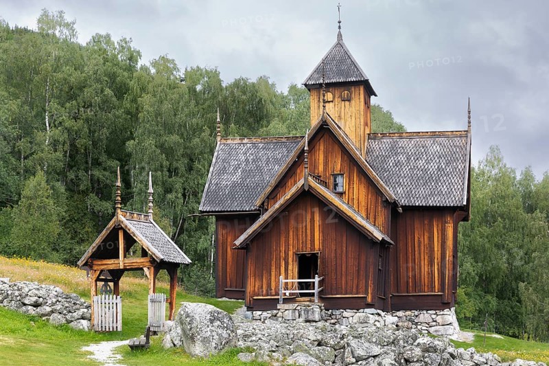Stave church, Uvdal, Numedal, Norway, Europe