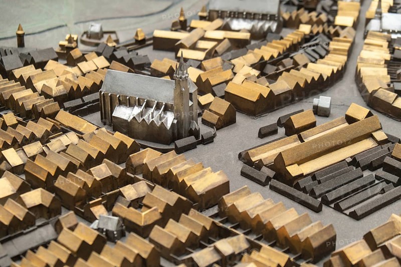 Smal miniature of Krakow Main Square Rynek Glowny Poland. Krakow architecture, old city architecture. Historic Roman Catholic church in Krakow Baroque architecture Travel tourist attraction