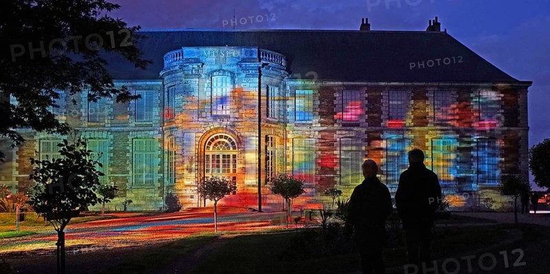 Illuminated Musee des Beaux Arts, Chhartres, France, Europe