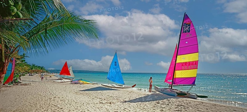 Beach, sailing boats, catamaran, Negril, Jamaica, Caribbean, Central America