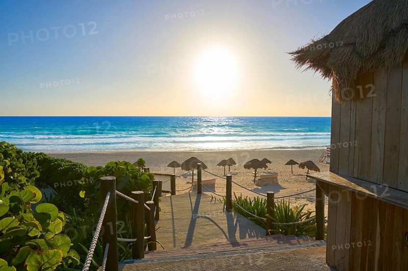 Cancun Delfines Beach at Hotel Zone of Mexico