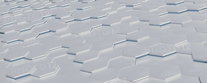 A grey bright hexagon tiles background. 3D illustration