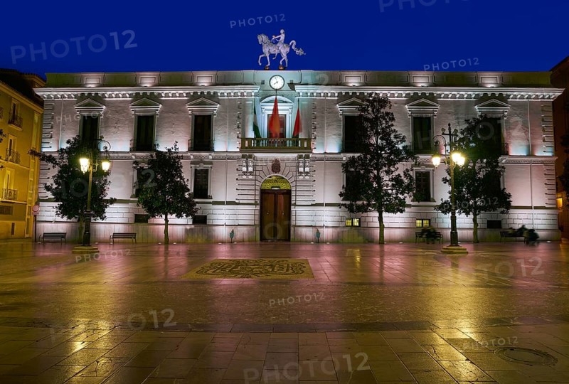 Ayuntamiento of Granada City hall sunset in Spain Andalusia