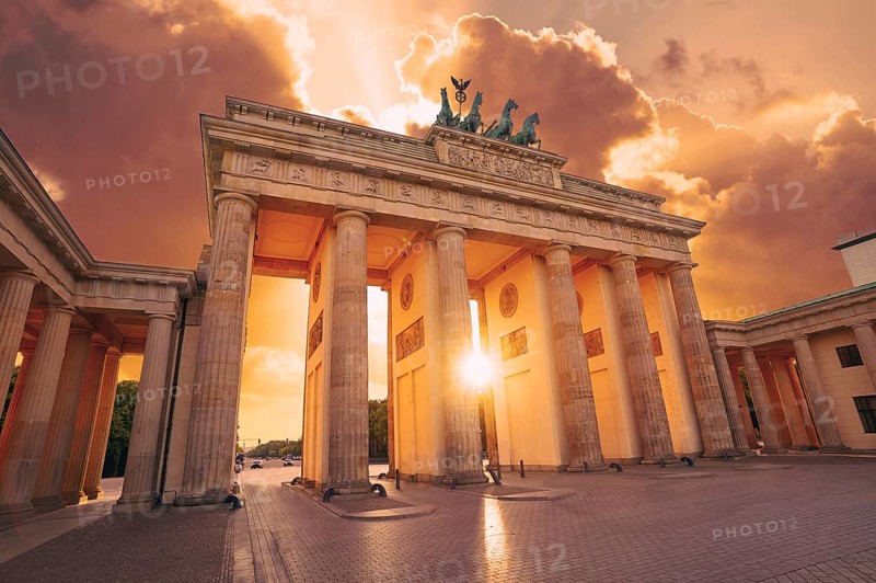 Berlin Brandenburg Gate Brandenburger Tor at sunset in Germany