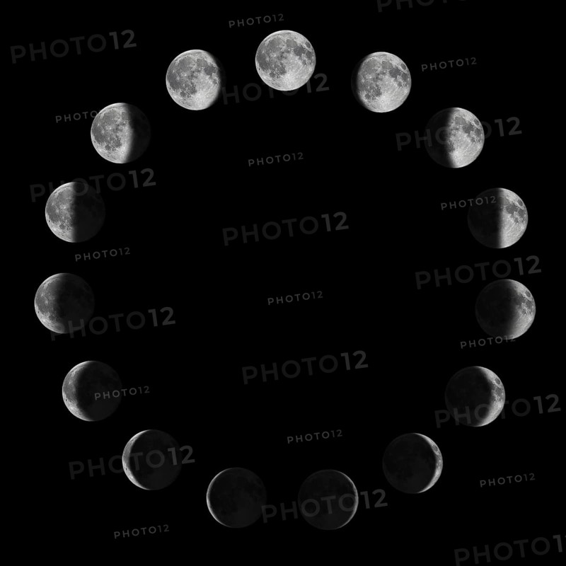 Phases of the Moon. Moon lunar cycle