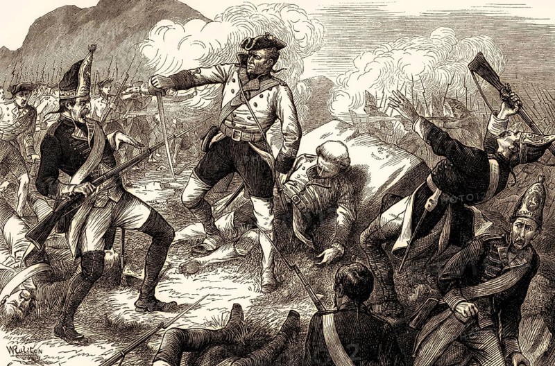 Bravery of Samuel Johnson, Capture of Belle Île, Seven Years' War, 1761, From British Battles on Land and Sea, by James Grant