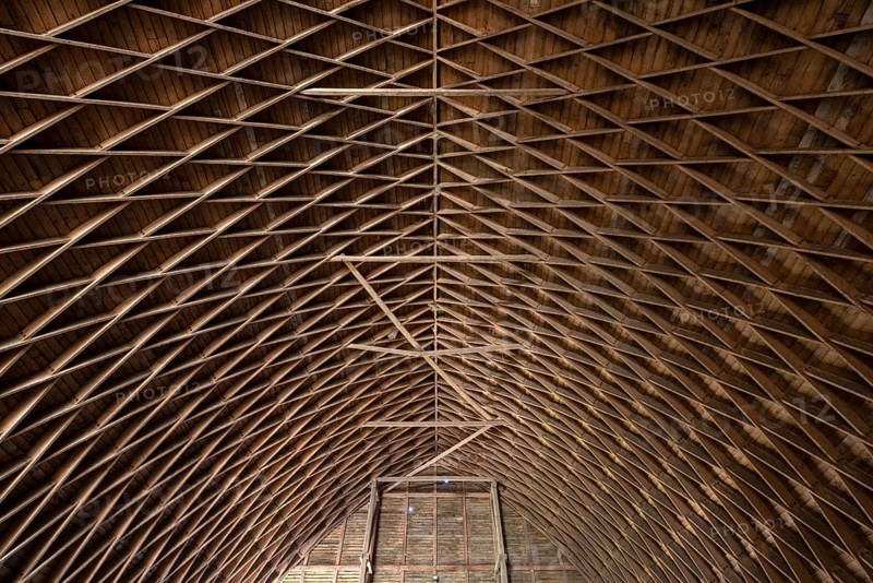 Klingberg near Scharbeutz, Garkau estate, built 1924-1926 by Hugo Häring, barn with Zollinger roof construction