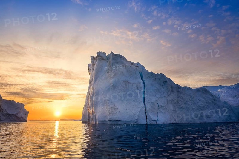 Greenland Ilulissat glaciers at fjord Disco Bay West Greenland