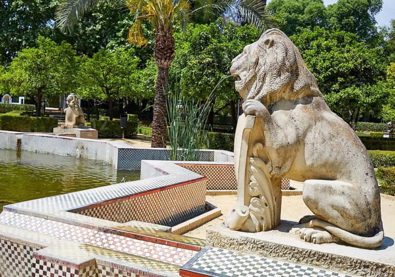 Seville maria luisa park gardens in andalucia spain