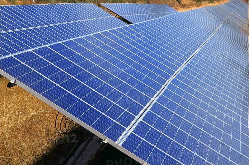 Solar plates green energy perspective ecology electric supply