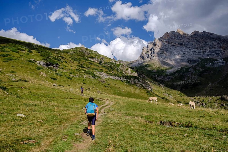 Ascent to Espuguettes refuge, Pyrenees National Park, Hautes-Pyrenees, France, Europe